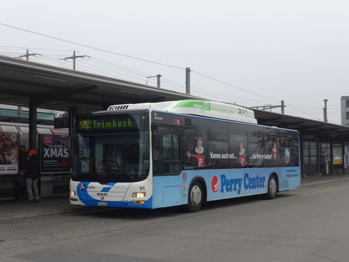 (176'864) - BOGG Wangen b.O. - Nr. 91/SO 120'402 - MAN am 5. Dezember 2016 beim Bahnhof Olten