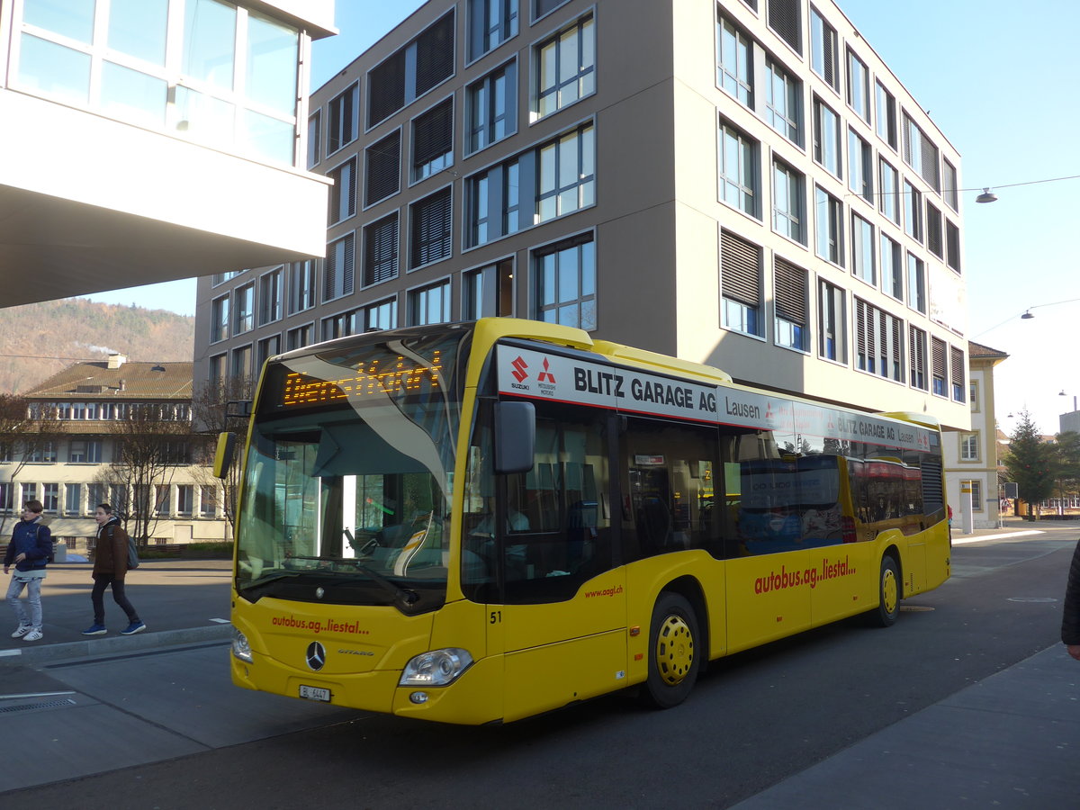 (176'885) - AAGL Liestal - Nr. 51/BL 6447 - Mercedes am 5. Dezember 2016 beim Bahnhof Liestal