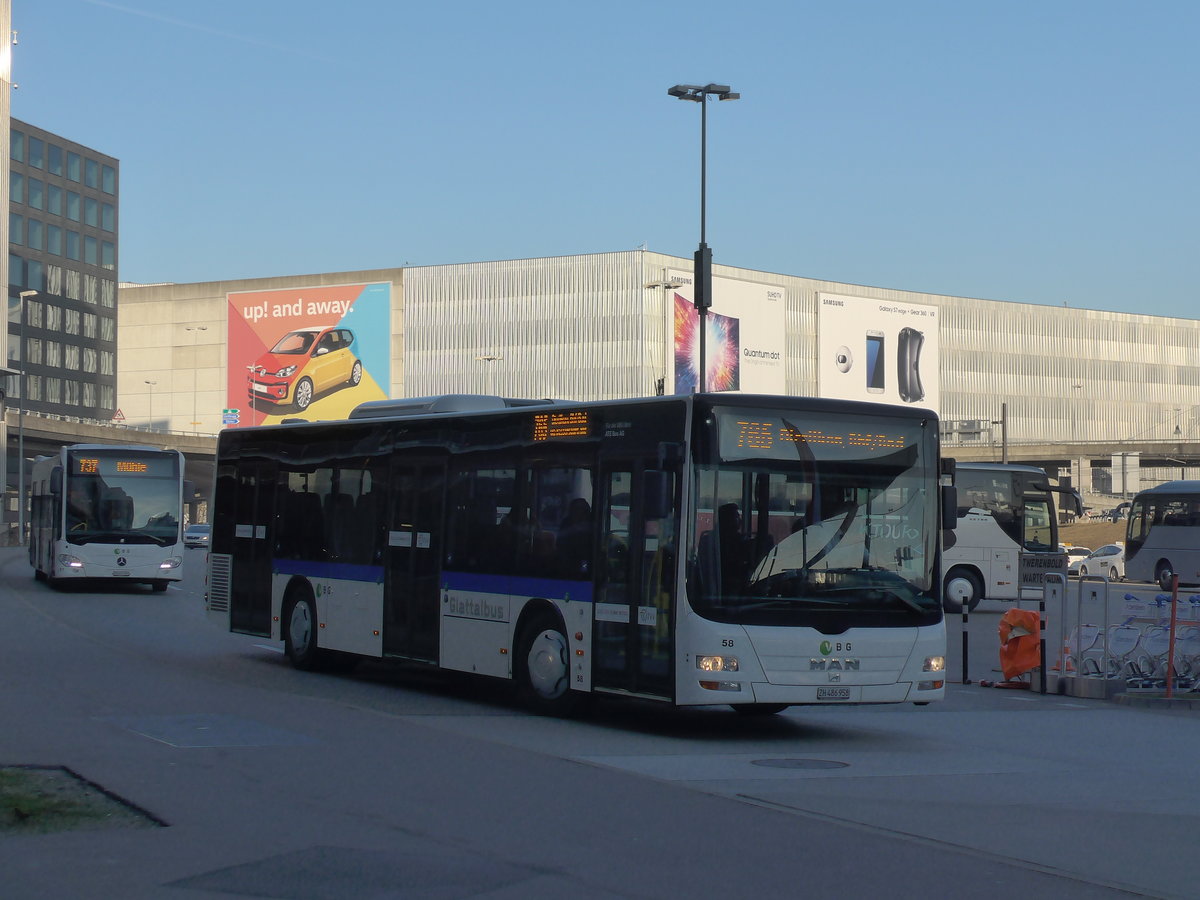 (176'969) - ATE Bus, Effretikon - Nr. 58/ZH 486'958 - MAN am 6. Dezember 2016 in Zrich, Flughafen