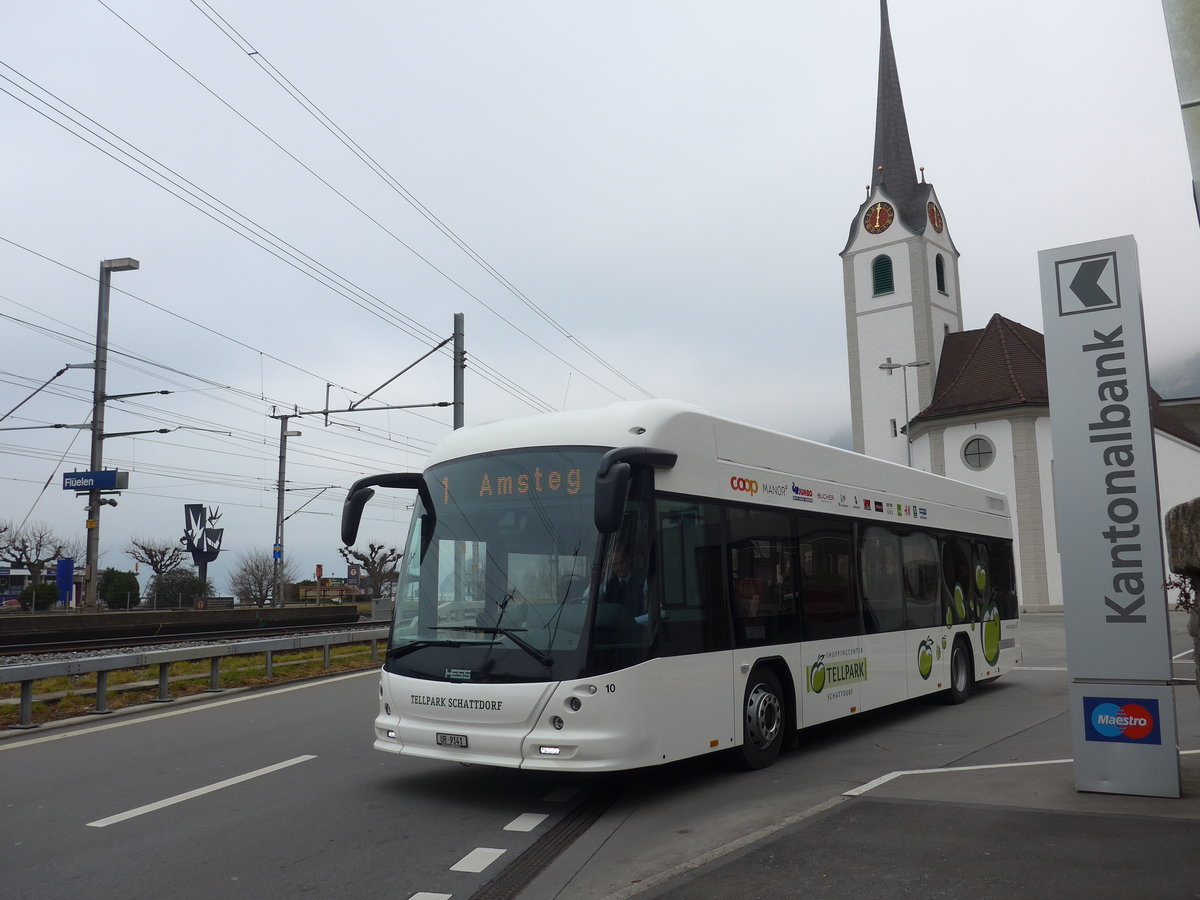 (177'472) - AAGU Altdorf - Nr. 10/UR 9141 - Hess am 30. Dezember 2016 in Flelen, Hauptplatz