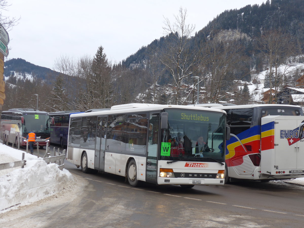 (177'890) - Tritten, Zweisimmen - Nr. 52/BE 26'971 - Setra (ex Interbus, Yverdon Nr. 52; ex AAGL Liestal Nr. 63) am 7. Januar 2017 in Adelboden, Oey