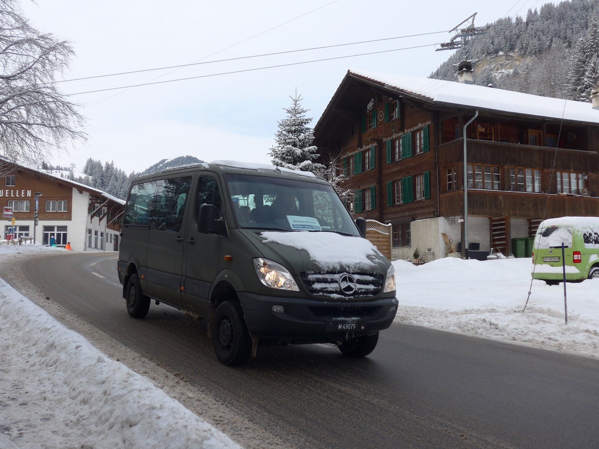 (177'933) - Schweizer Armee - M+49'079 - Mercedes am 8. Januar 2017 in Adelboden, Mineralquelle