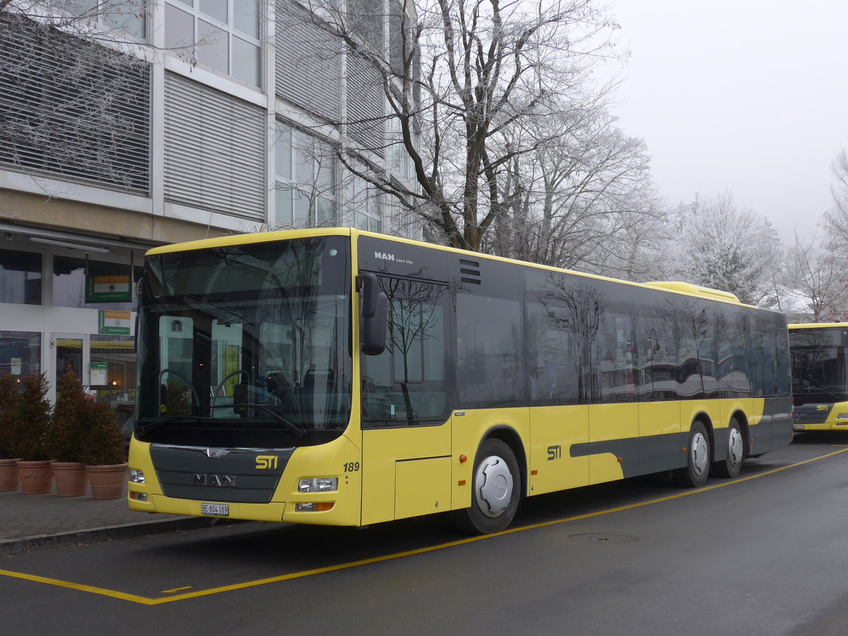 (178'163) - STI Thun - Nr. 189/BE 804'189 - MAN am 23. Januar 2017 bei der Schifflndte Thun