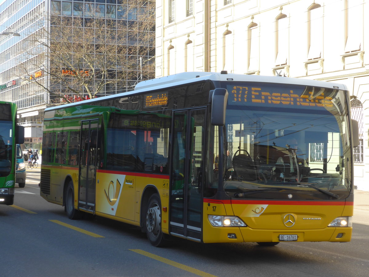 (178'690) - Steiner, Ortschwaben - Nr. 17/BE 16'761 - Mercedes am 20. Februar 2017 beim Bahnhof Bern