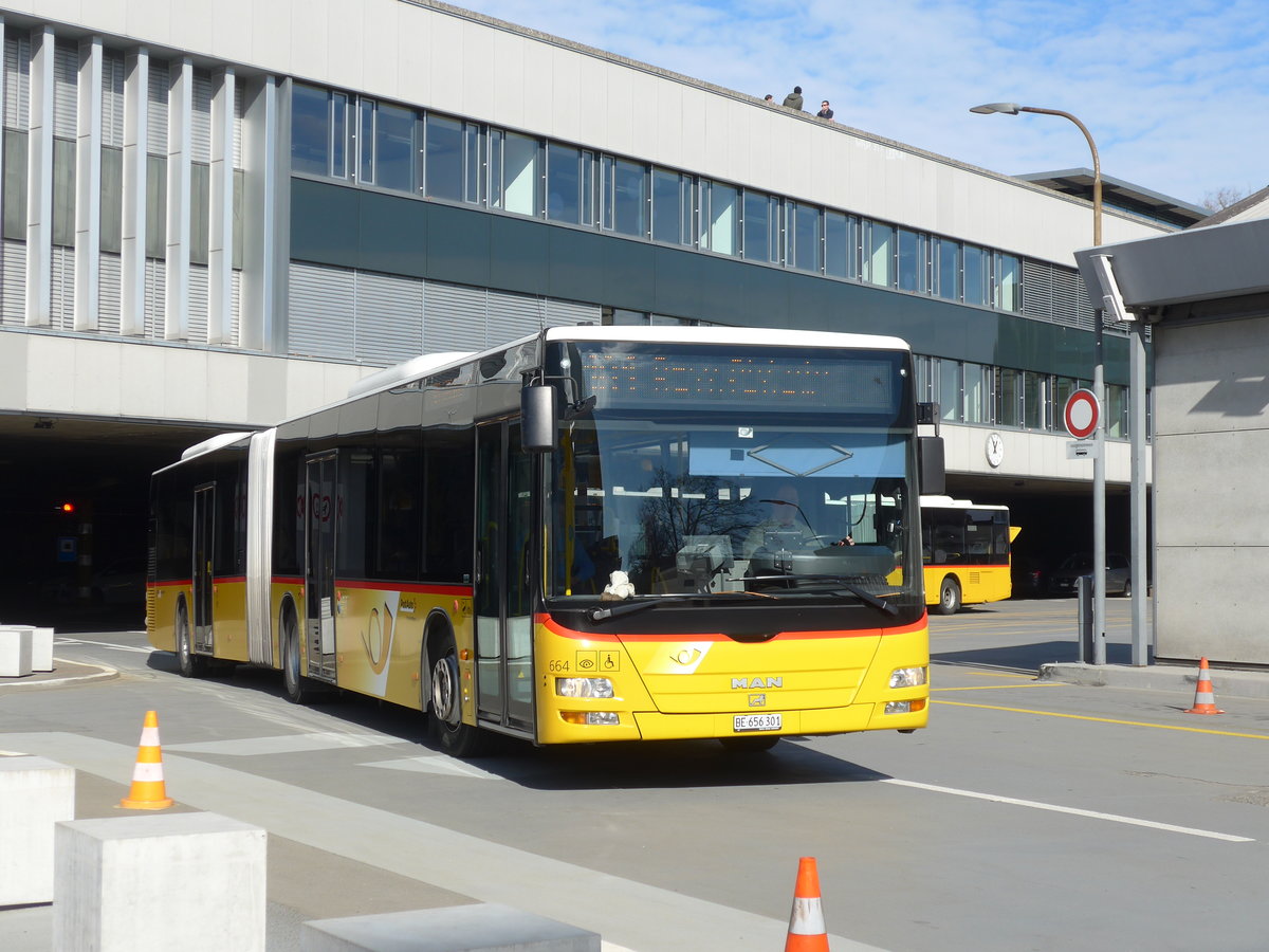 (178'718) - PostAuto Bern - Nr. 664/BE 656'301 - MAN am 20. Februar 2017 in Bern, Postautostation