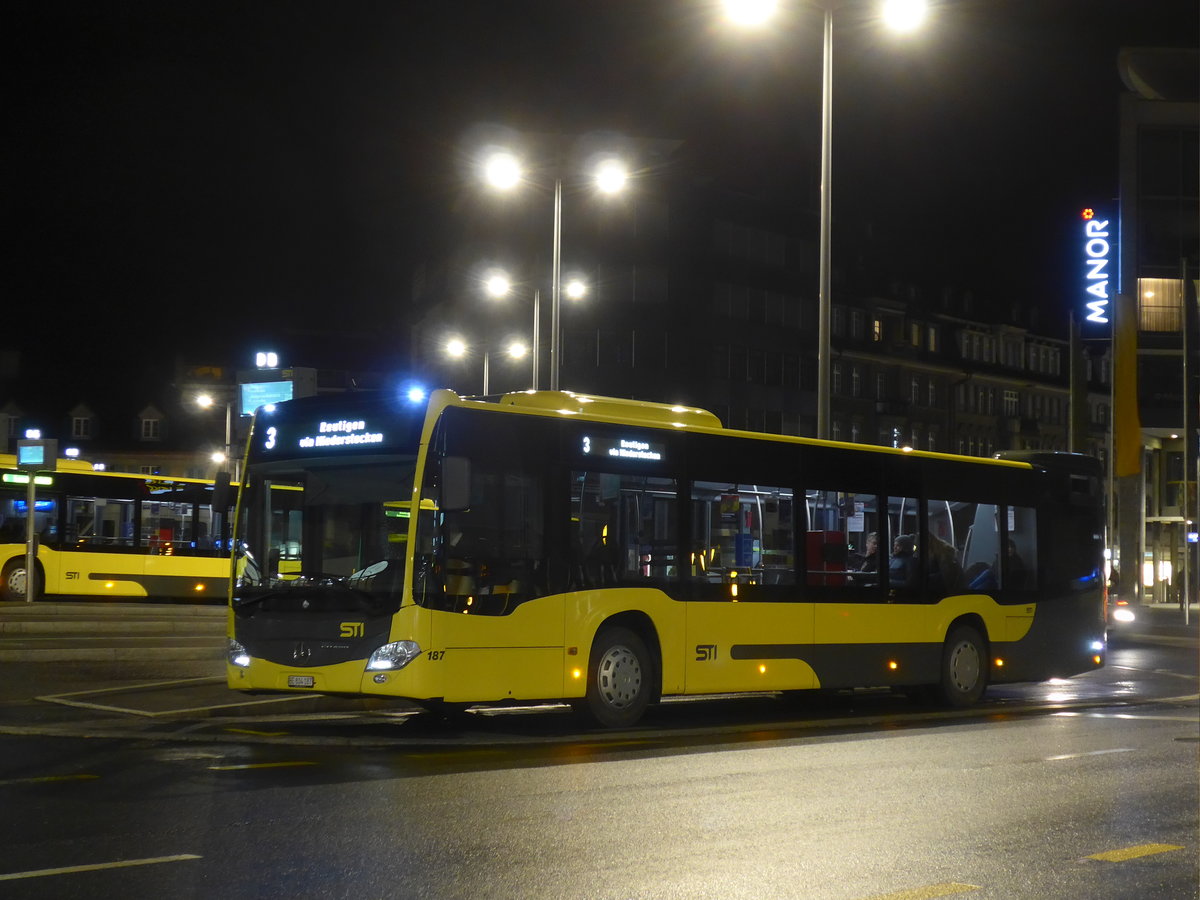 (178'837) - STI Thun - Nr. 187/BE 804'187 - Mercedes am 4. Mrz 2017 beim Bahnhof Thun