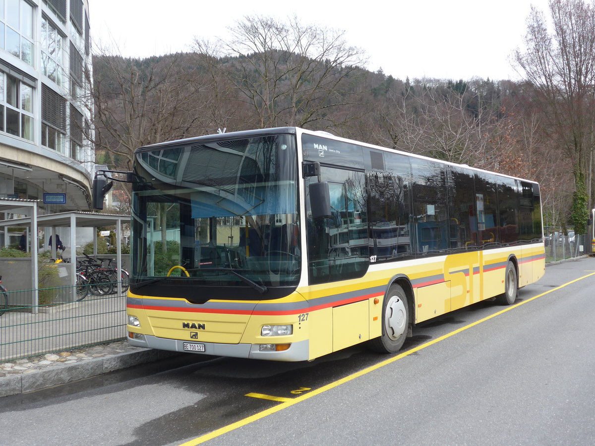 (178'986) - STI Thun - Nr. 127/BE 700'127 - MAN am 19. Mrz 2017 bei der Schifflndte Thun