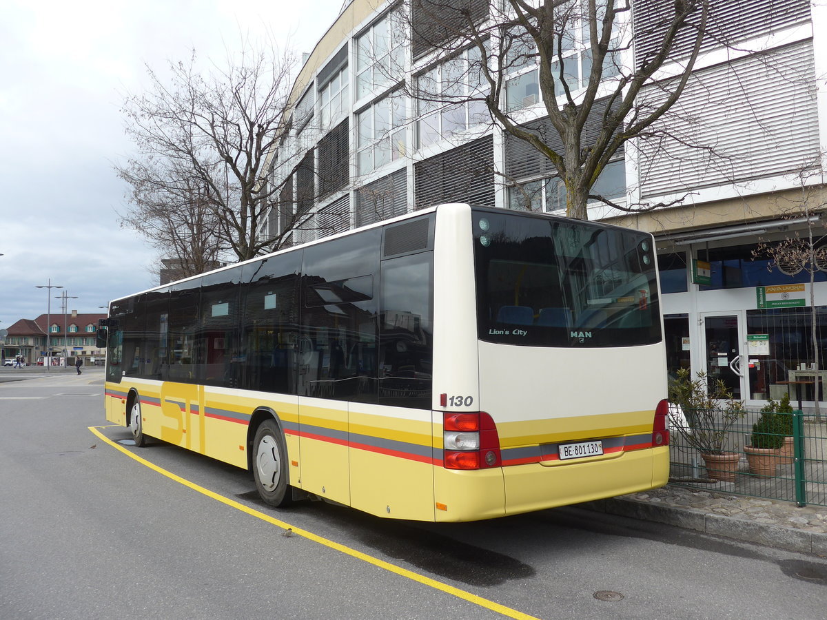 (178'990) - STI Thun - Nr. 130/BE 801'130 - MAN am 19. Mrz 2017 bei der Schifflndte Thun