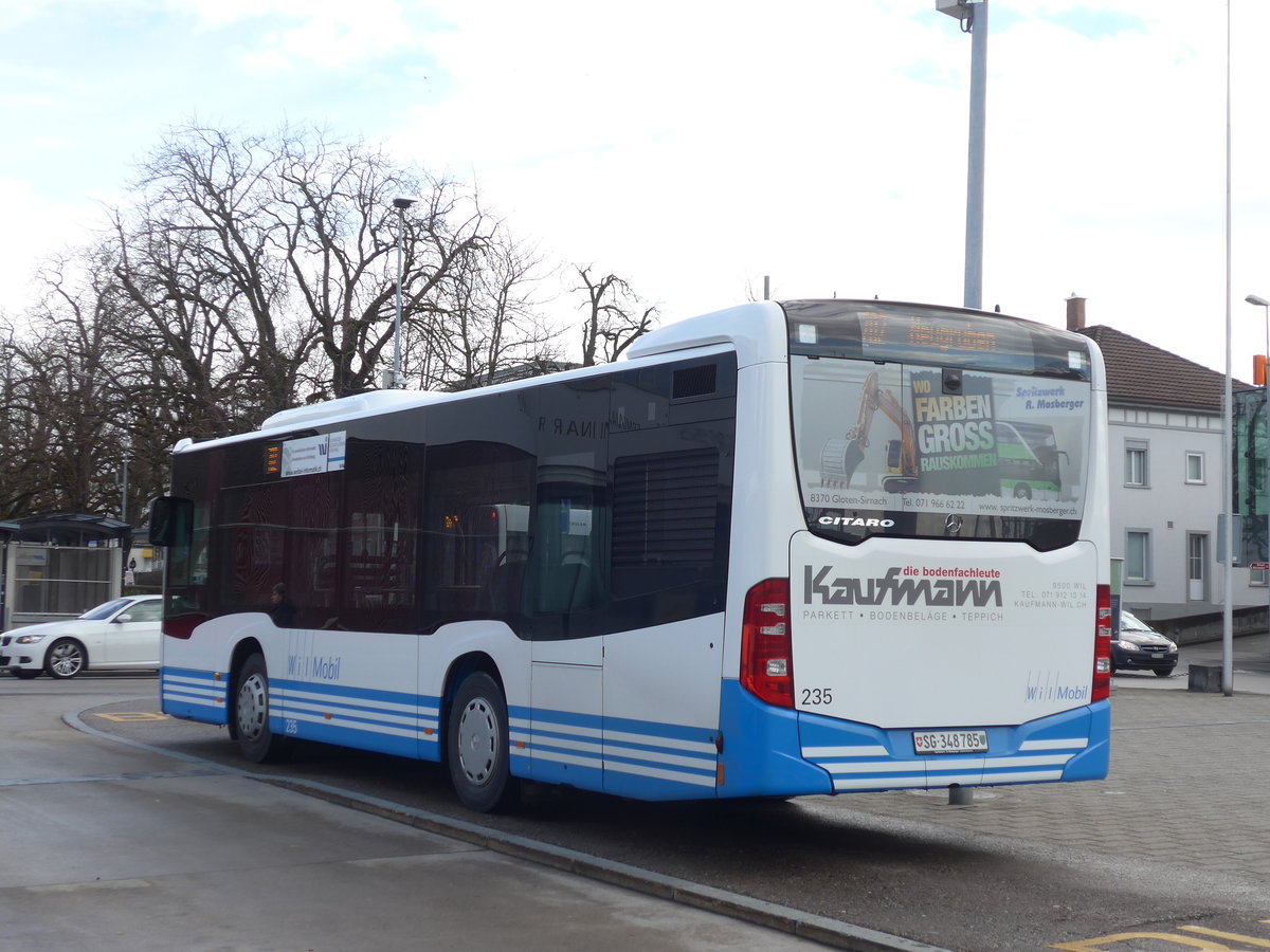 (179'215) - WilMobil, Wil - Nr. 235/SG 348'785 - Mercedes am 23. Mrz 2017 beim Bahnhof Wil