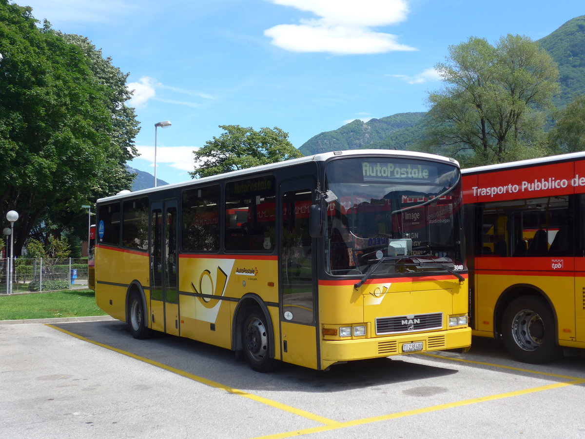 (180'554) - AutoPostale Ticino - TI 238'400 - MAN/Lauber (ex P 23'021) am 23. Mai 2017 in Bellinzona, Garage