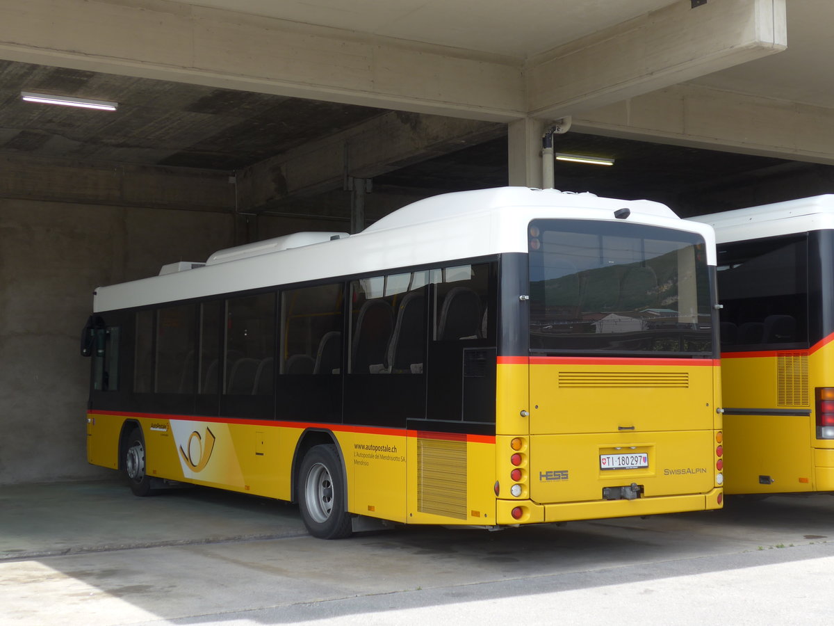 (180'596) - Autopostale, Mendrisio - TI 180'297 - Scania/Hess am 23. Mai 2017 in Mendrisio, Garage