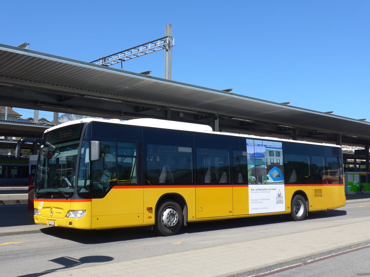 (180'771) - PostAuto Bern - BE 836'487 - Mercedes (ex Nr. 533; ex BE 653'387) am 26. Mai 2017 beim Bahnhof Spiez