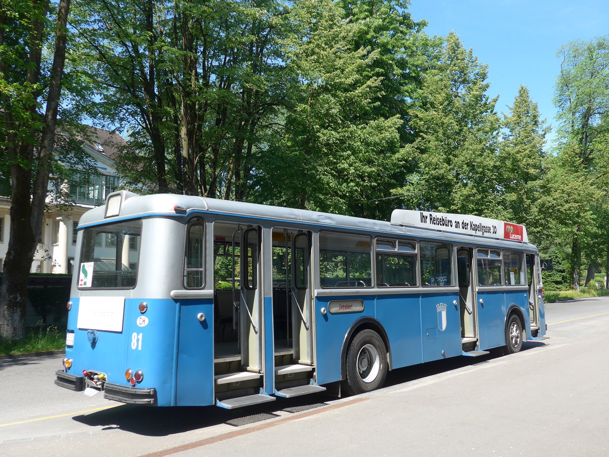 (180'841) - VBL Luzern (vbl-historic) - Nr. 81/LU 231'018 - FBW/Hess am 28. Mai 2017 in Luzern, Verkehrshaus