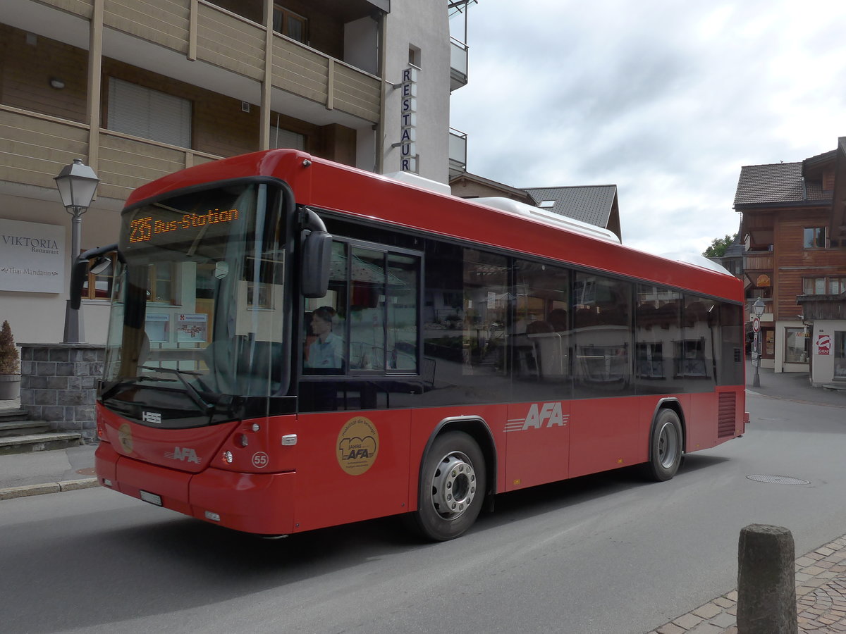 (180'984) - AFA Adelboden - Nr. 55/BE 611'055 - Scania/Hess am 4. Juni 2017 beim Autobahnhof Adelboden