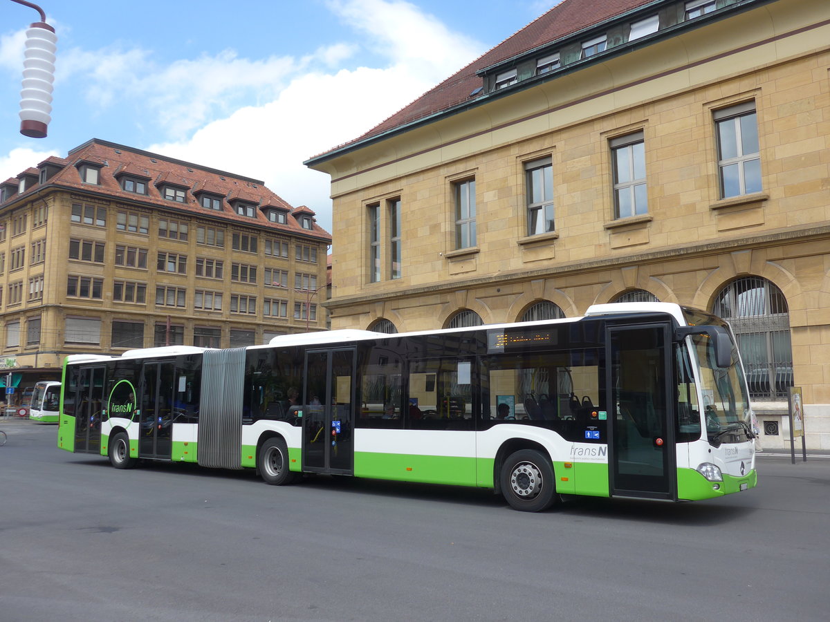 (181'066) - transN, La Chaux-de-Fonds - Nr. 366/NE 145'366 - Mercedes am 12. Juni 2017 beim Bahnhof La Chaux-de-Fonds