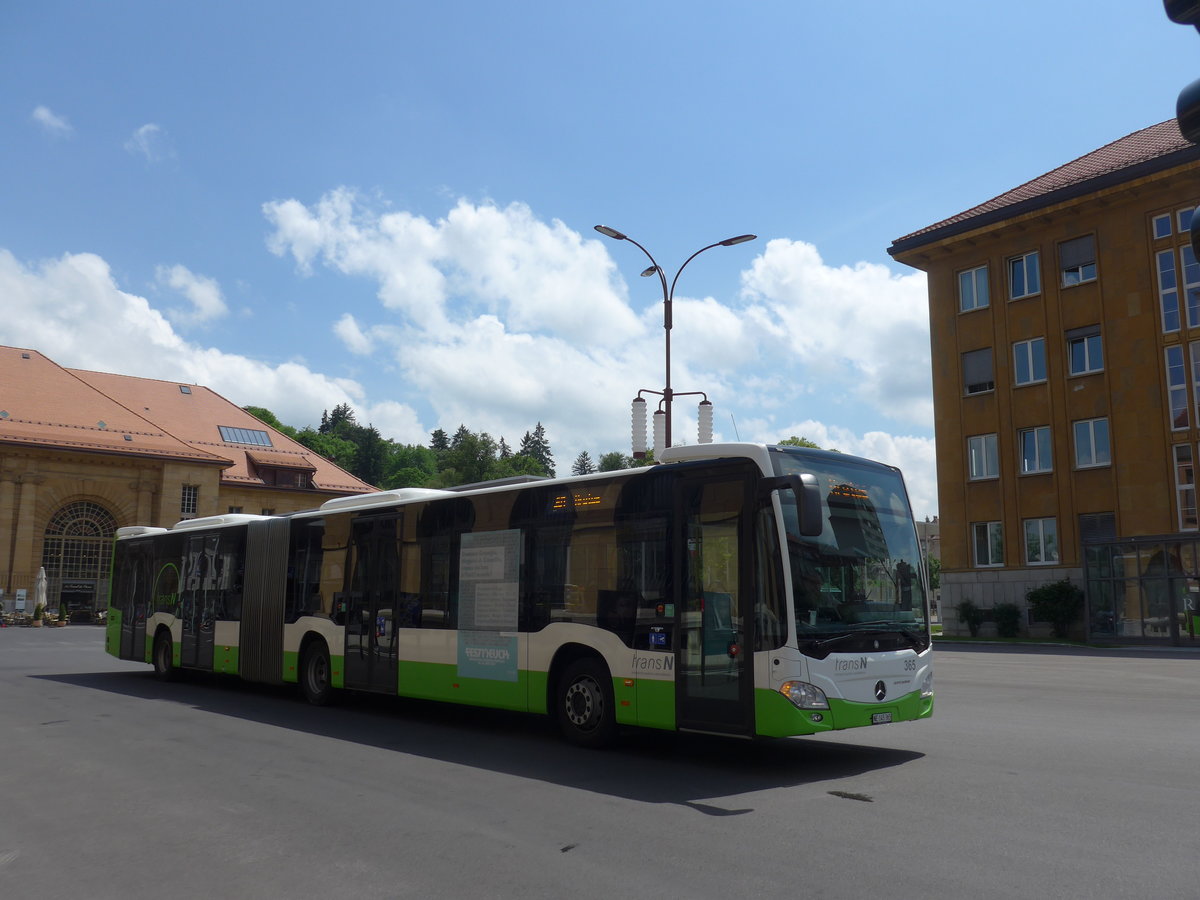 (181'080) - transN, La Chaux-de-Fonds - Nr. 365/NE 145'365 - Mercedes am 12. Juni 2017 beim Bahnhof La Chaux-de-Fonds