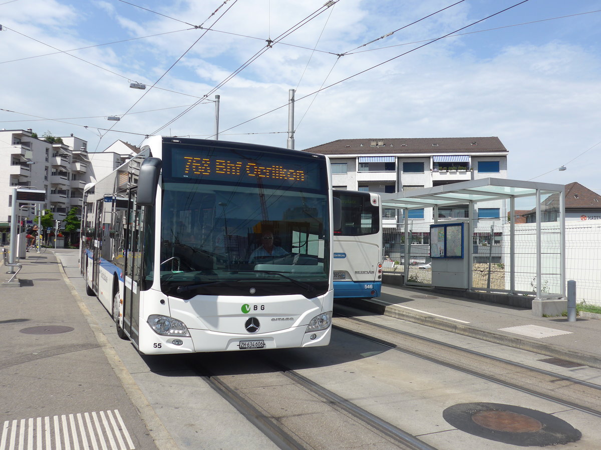 (182'645) - Welti-Furrer, Bassersdorf - Nr. 55/ZH 634'606 - Mercedes am 3. August 2017 beim Bahnhof Zrich-Oerlikon