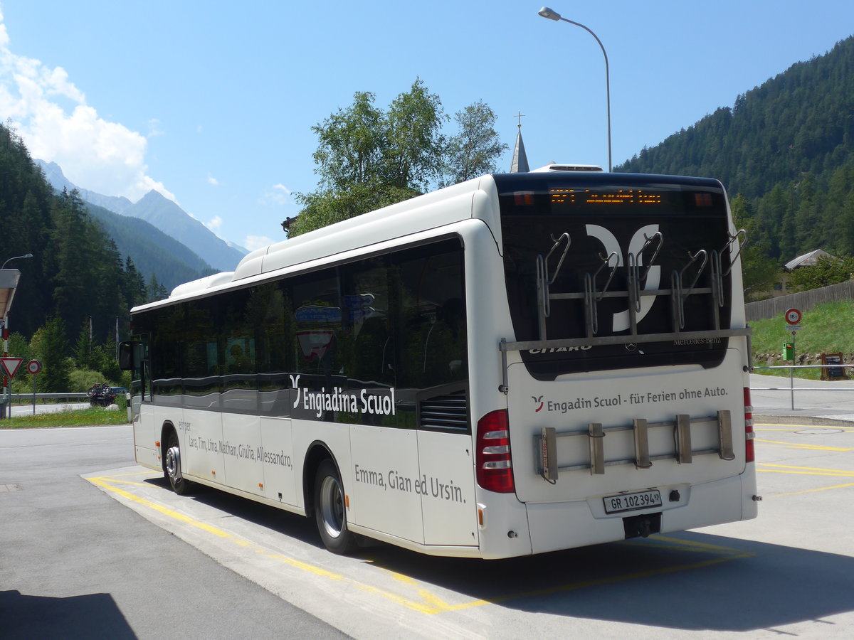 (182'748) - PostAuto Graubnden - GR 102'394 - Mercedes am 5. August 2017 in Martina, Cunfin