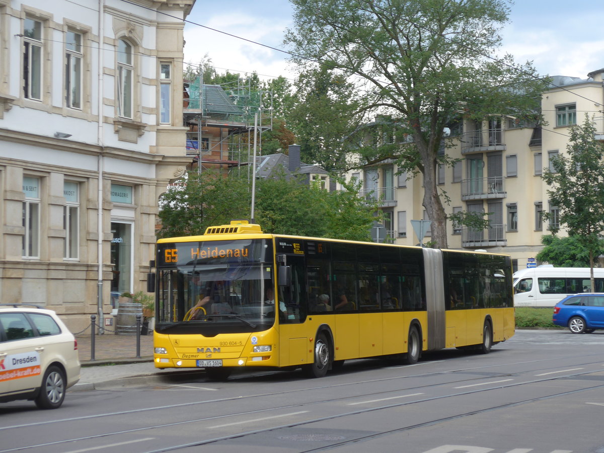 (183'185) - DVS Dresden - Nr. 930'604/DD-VS 1604 - MAN am 9. August 2017 in Dresden, Schillerplatz