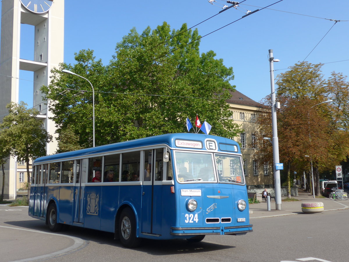 (183'707) - VBZ Zrich (TMZ) - Nr. 324/ZH 66'324 - FBW/Tscher (ex Privat; ex VBZ Zrich Nr. 324) am 20. August 2017 in Zrich, Bullingerplatz