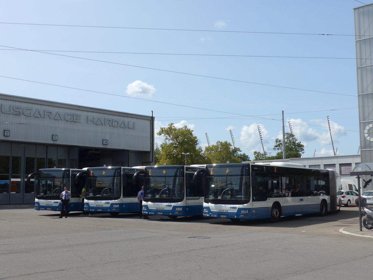 (183'743) - VBZ Zrich - Nr. 515/ZH 708'515 - MAN am 20. August 2017 in Zrich, Garage Hardau