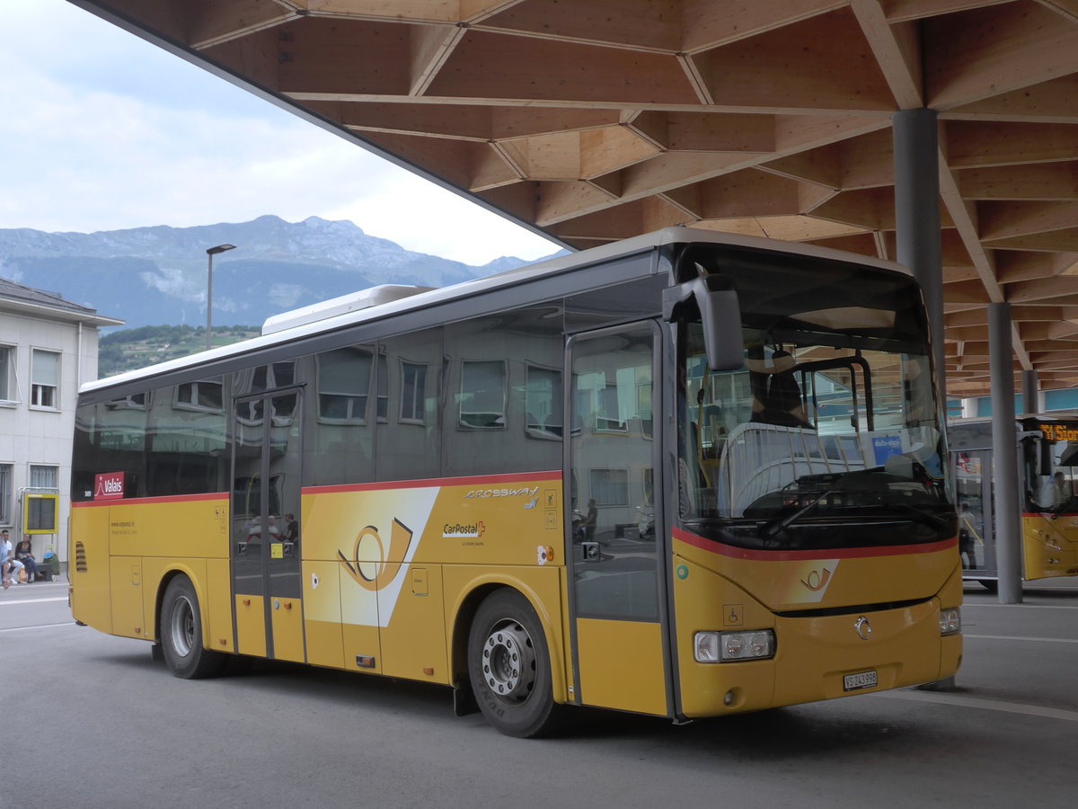 (184'091) - Buchard, Leytron - VS 243'998 - Irisbus am 24. August 2017 beim Bahnhof Sion