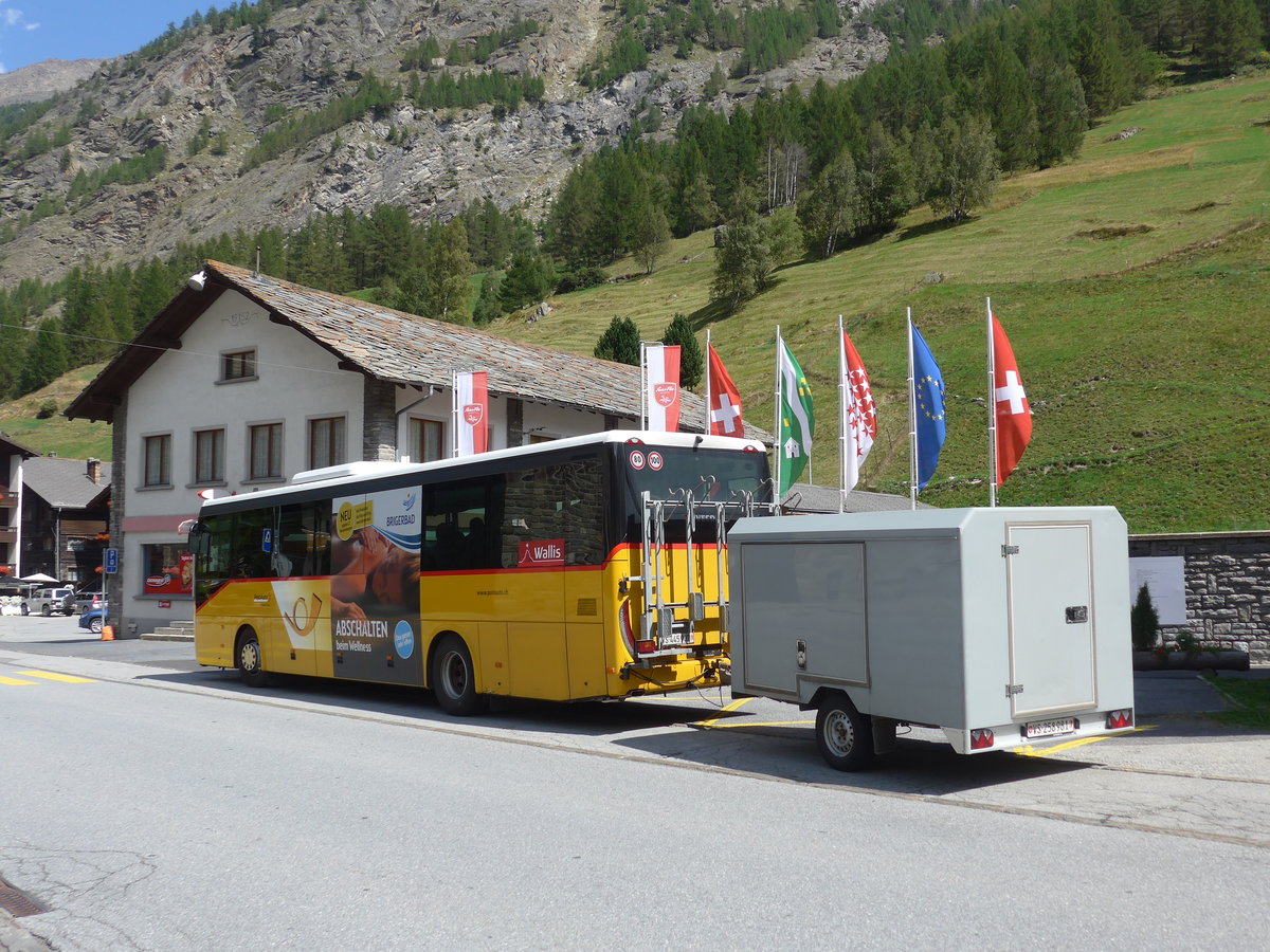 (184'221) - PostAuto Wallis - VS 445'902 - Iveco am 25. August 2017 in Saas-Grund, Post