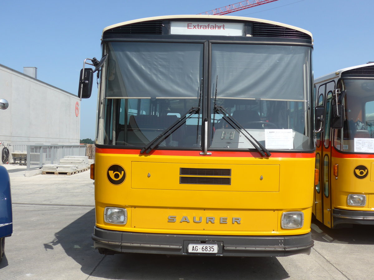 (184'474) - Gautschi, Suhr - AG 6835 - Saurer/Tscher (ex Ltscher, Neuheim Nr. 200; ex Cartek, Regensdorf; ex P 25'822) am 26. August 2017 in Oberkirch, CAMPUS Sursee