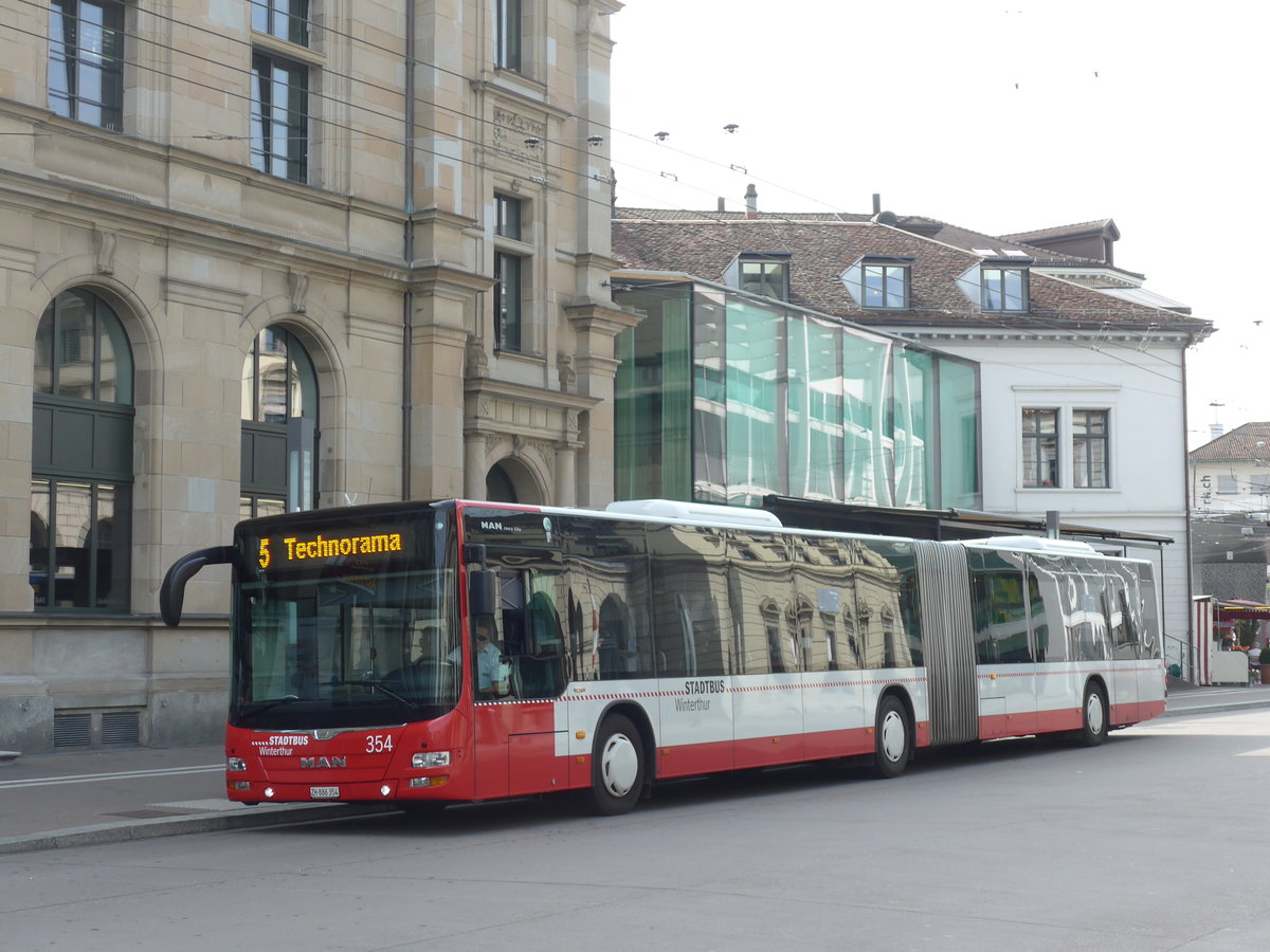 (184'529) - SW Winterthur - Nr. 354/ZH 886'354 - MAN am 27. August 2017 beim Hauptbahnhof Winterthur