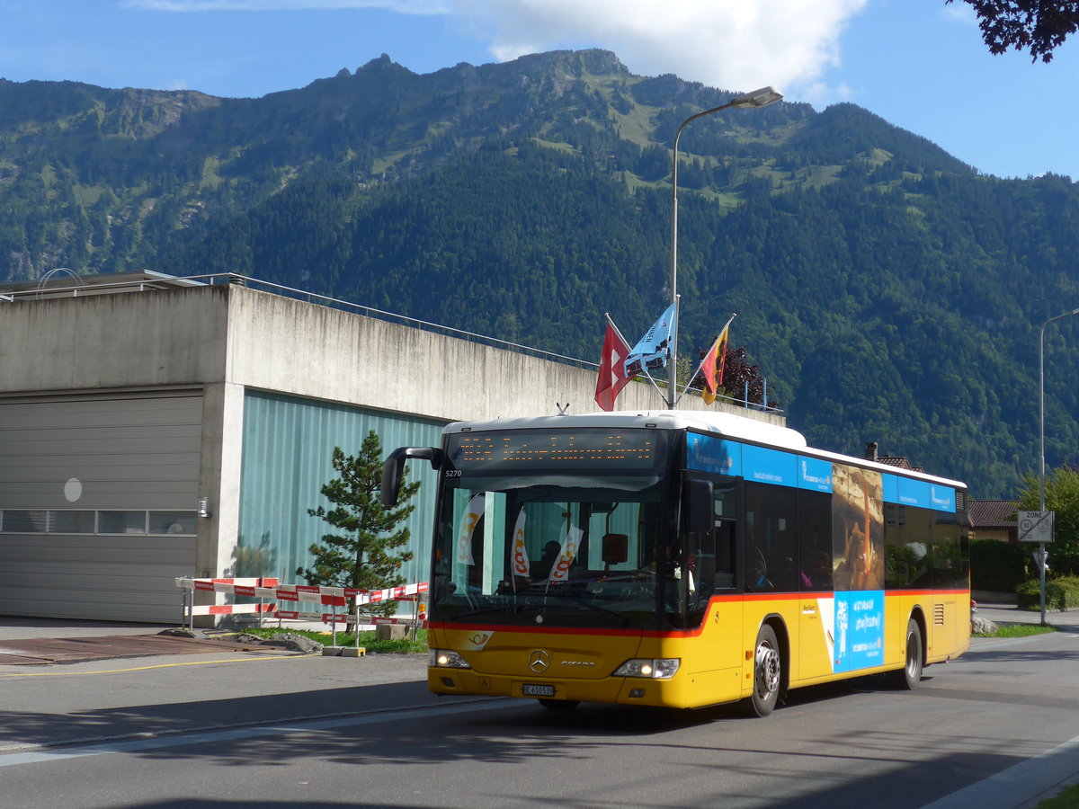 (184'615) - PostAuto Bern - BE 610'539 - Mercedes (ex BE 700'281; ex Schmocker, Stechelberg Nr. 2) am 3. September 2017 beim Bahnhof Interlaken Ost