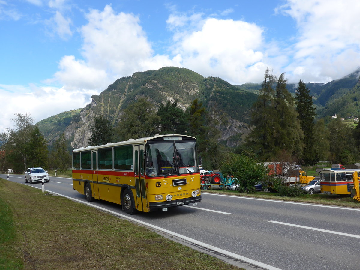 (184'938) - Fssler, Unteriberg - Nr. 6/SZ 5232 - Saurer/R&J (ex Schrch, Gutenburg Nr. 6; ex P 24'358) am 16. September 2017 in Cazis, Bndner Arena