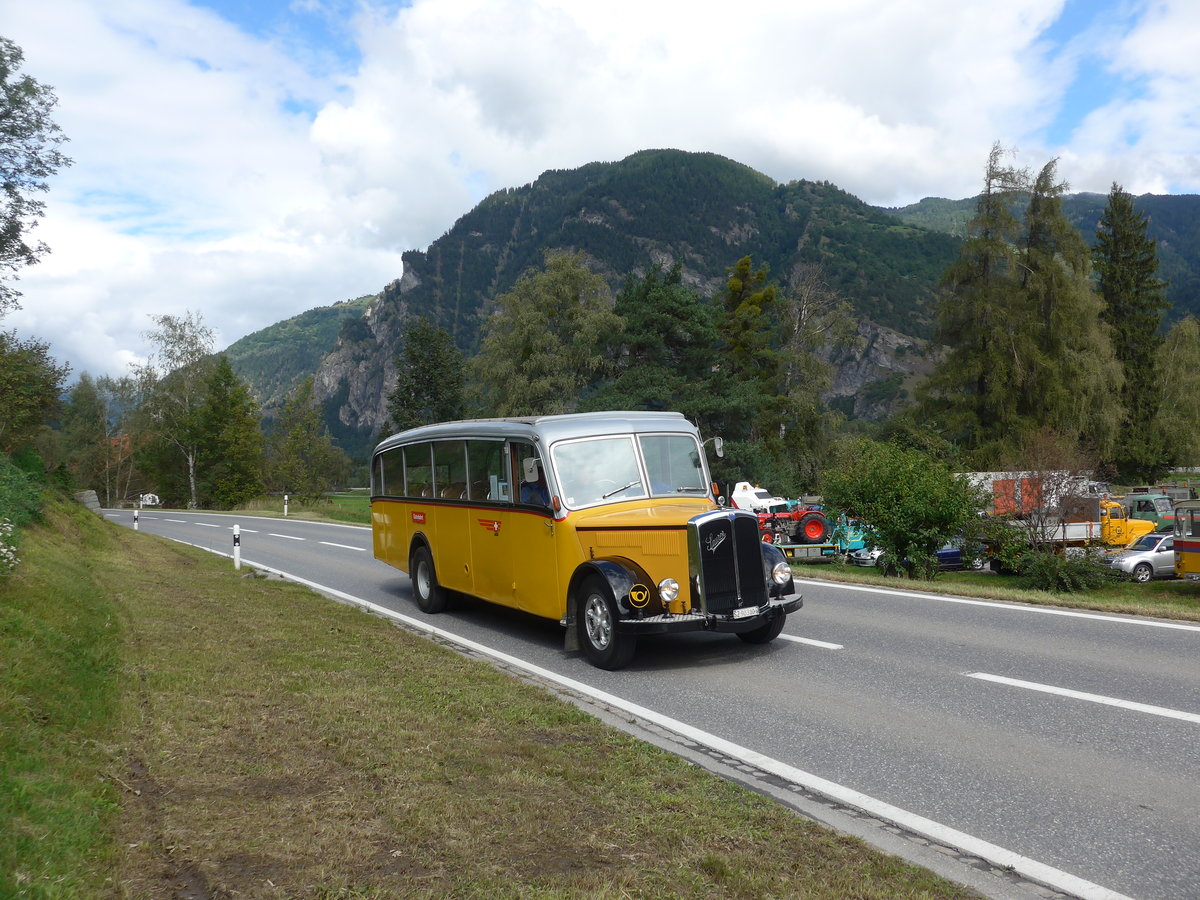 (184'966) - Kiener, Steinen - SZ 90'310 U - Saurer/Eggli (ex Marti, Luzern; ex P 23'095; ex P 2147) am 16. September 2017 in Cazis, Bndner Arena