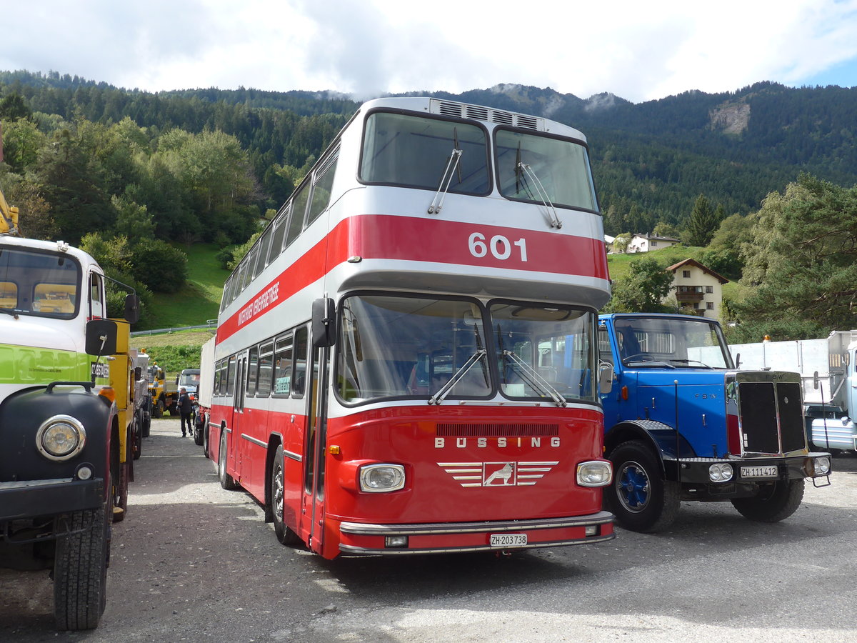 (184'993) - WV Winterthur - Nr. 601/ZH 203'738 - Bssing (ex Nr. 201; ex Amt fr Luftverkehr, Zrich Nr. 47; ex Swissair, Zrich Nr. 23) am 16. September 2017 in Cazis, Bndner Arena