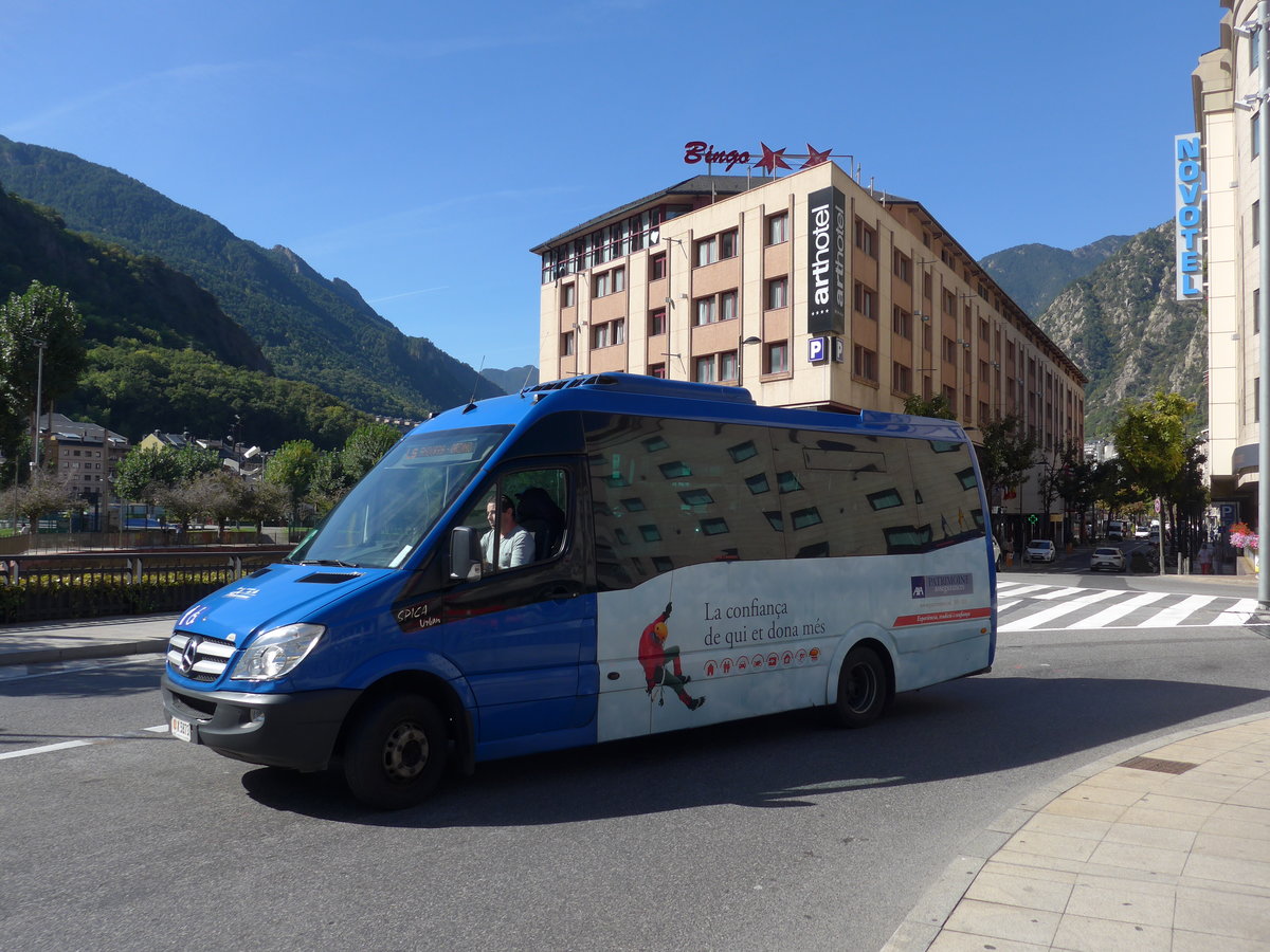 (185'493) - Hispano Andorrana, Andorra la Vella - K5873 - Mercedes am 28. September 2017 in Andorra la Vella