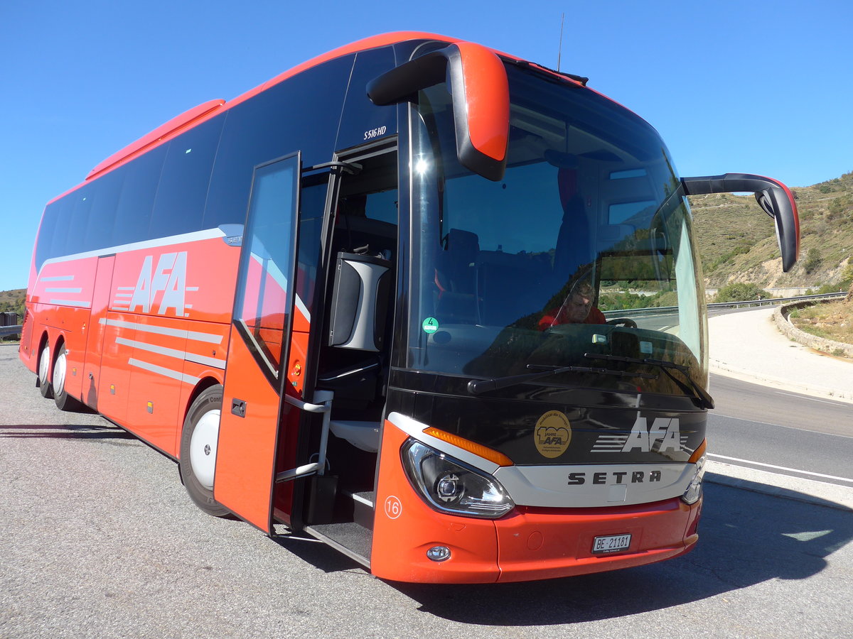 (185'634) - Aus der Schweiz: AFA Adelboden - Nr. 16/BE 21'181 - Setra am 29. September 2017 bei Sauto