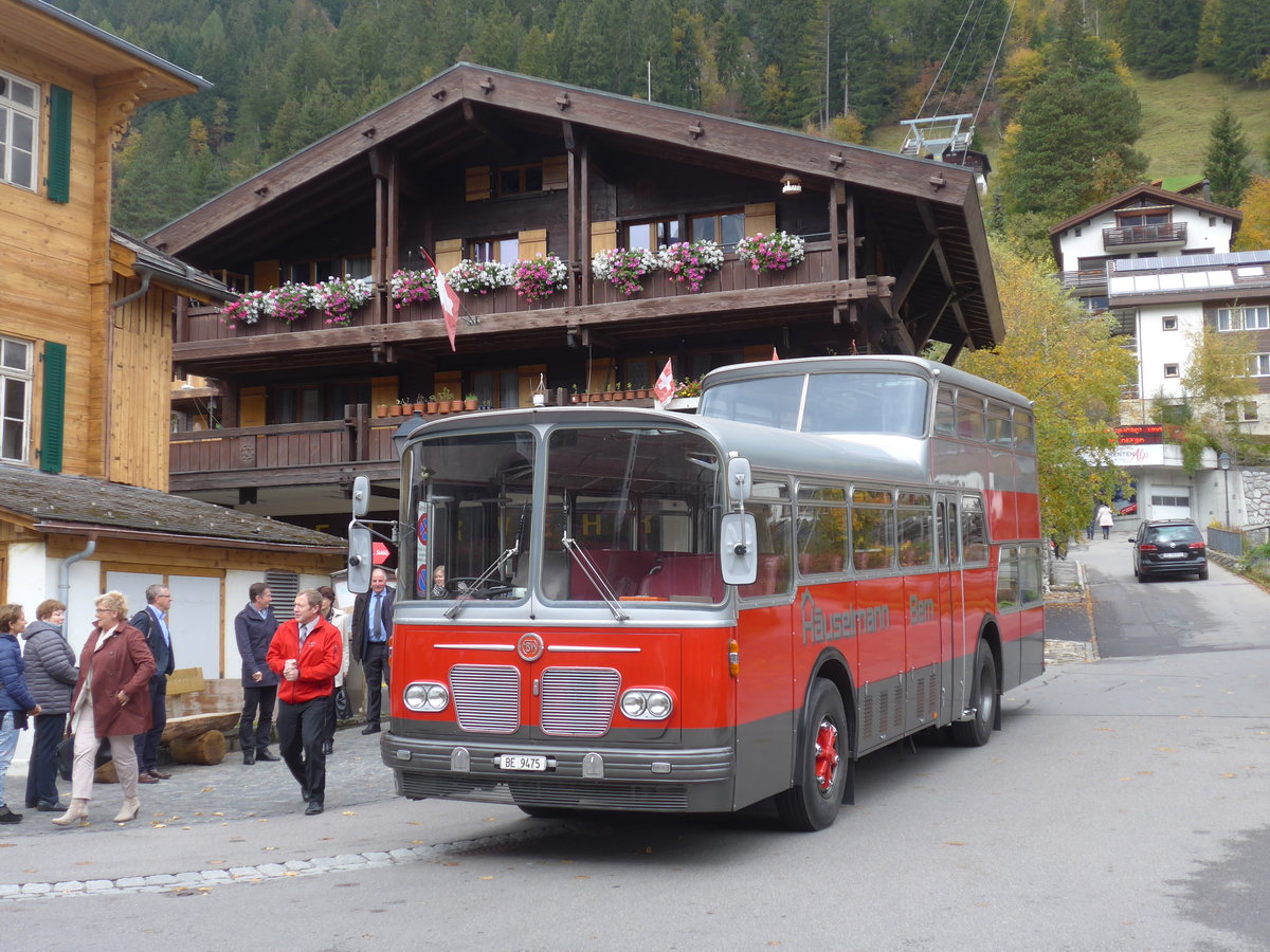 (185'788) - Huselmann, Bern - Nr. 26/BE 9475 - FBW/Vetter-R&J Anderthalbdecker (ex AFA Adelboden Nr. 9) am 8. Oktober 2017 in Adelboden, Kathrinenplatz