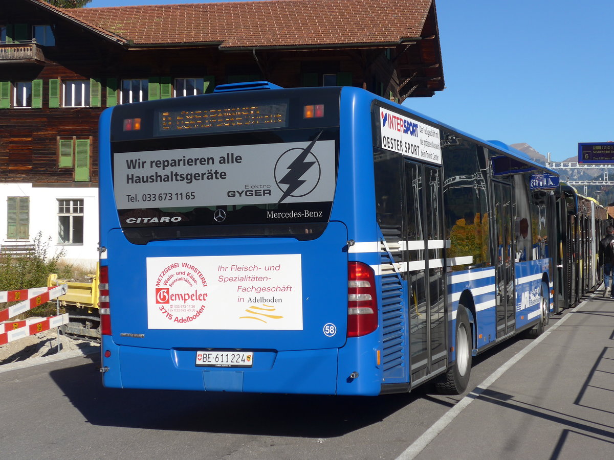 (185'887) - AFA Adelboden - Nr. 58/BE 611'224 - Mercedes am 16. Oktober 2017 beim Bahnhof Zweisimmen