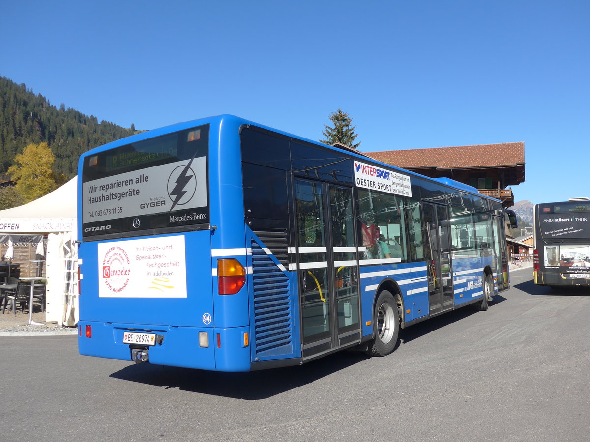 (185'902) - AFA Adelboden - Nr. 94/BE 26'974 - Mercedes am 16. Oktober 2017 beim Bahnhof Zweisimmen