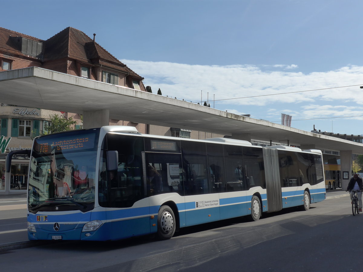 (185'916) - BLWE Wattwil - Nr. 4/SG 363'980 - Mercedes am 19. Oktober 2017 beim Bahnhof Wattwil