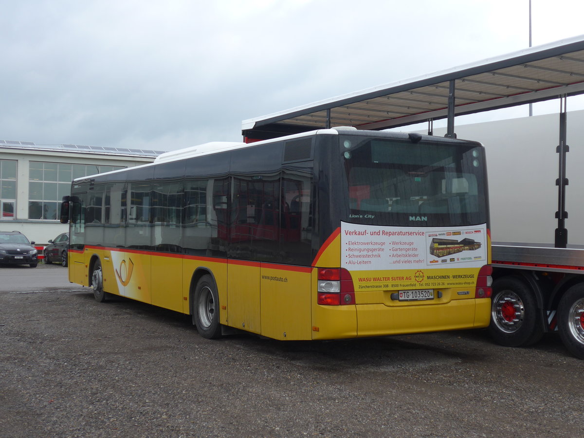 (186'133) - PostAuto Ostschweiz - TG 103'520 - MAN am 27. Oktober 2017 in Wil, Larag