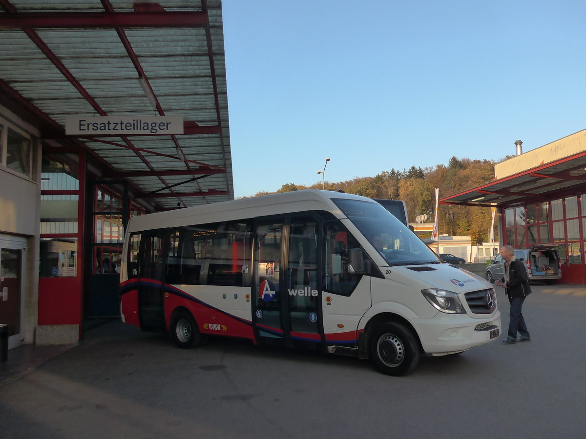 (186'236) - RVBW Wettingen - Nr. 20 - Mercedes am 3. November 2017 in Kloten, EvoBus