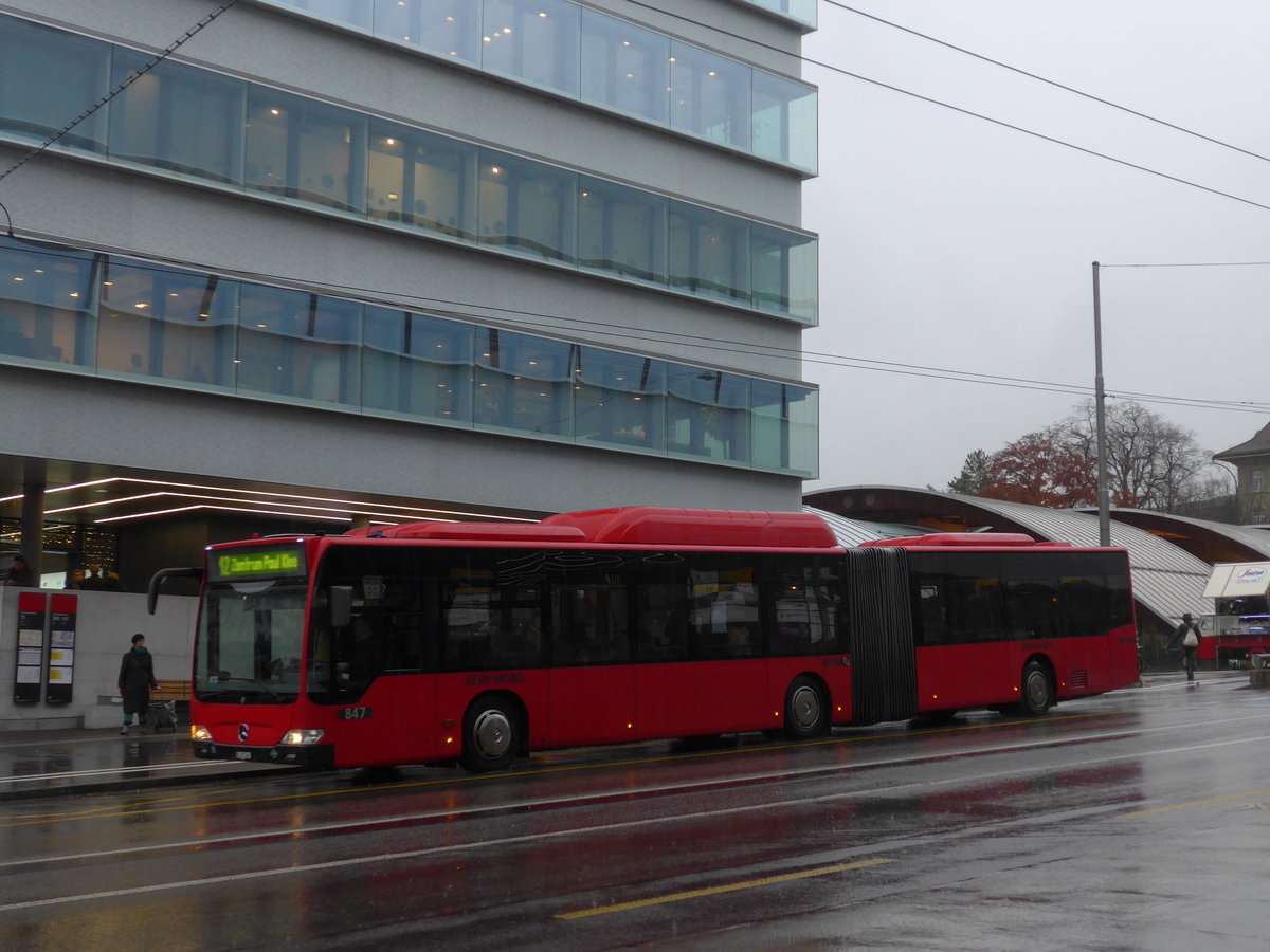 (186'580) - Bernmobil, Bern - Nr. 847/BE 671'847 - Mercedes am 25. November 2017 in Bern, Schanzenstrasse