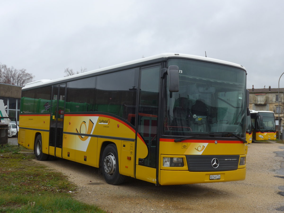 (186'640) - CarPostal Ouest - VD 548'724 - Mercedes am 25. November 2017 in Yverdon, Garage