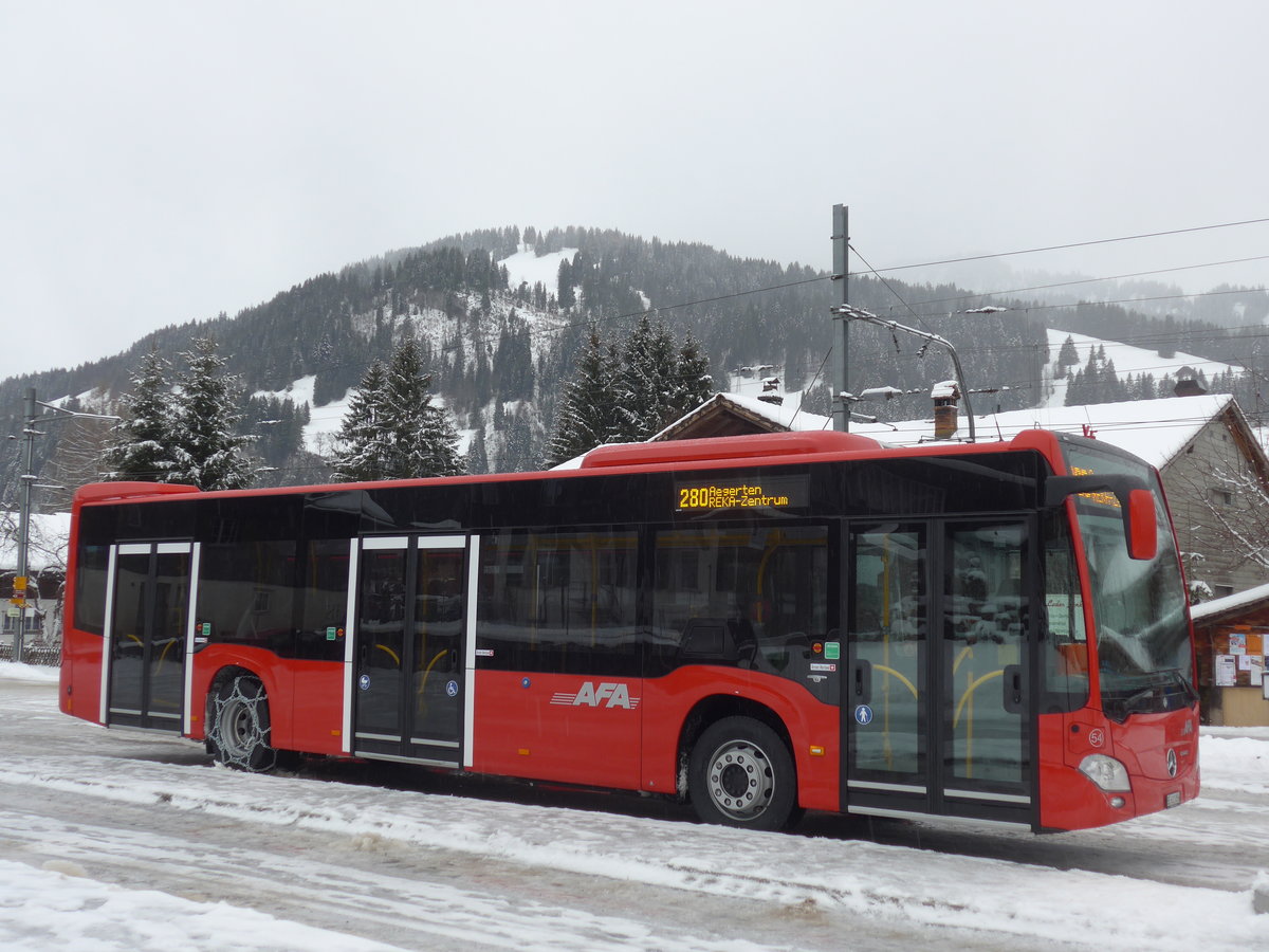 (186'936) - AFA Adelboden - Nr. 54/BE 611'056 - Mercedes am 10. Dezember 2017 beim Bahnhof Lenk