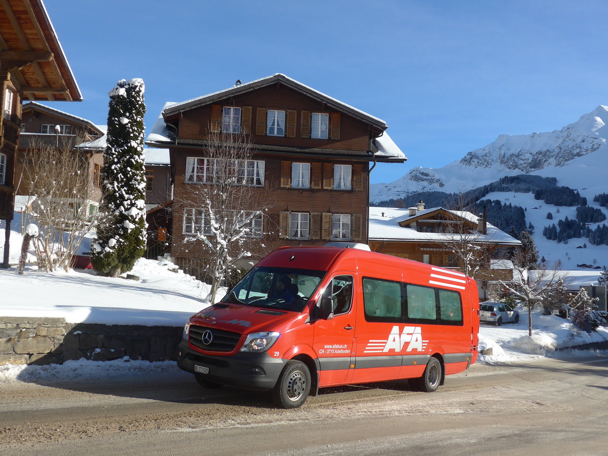 (187'470) - AFA Adelboden - Nr. 29/BE 173'525 - Mercedes am 29. Dezember 2017 in Adelboden, Landstrasse