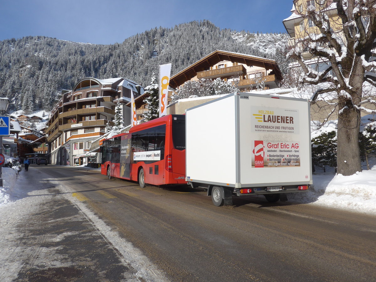 (187'476) - AFA Adelboden - Nr. 68/BE 590'378 - Niederhauser Gepckanhnger am 29. Dezember 2017 in Adelboden, Landstrasse