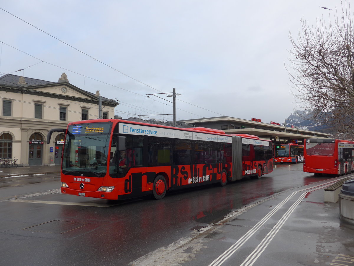 (187'538) - SBC Chur - Nr. 57/GR 155'857 - Mercedes (ex Nr. 76) am 1. Januar 2018 beim Bahnhof Chur