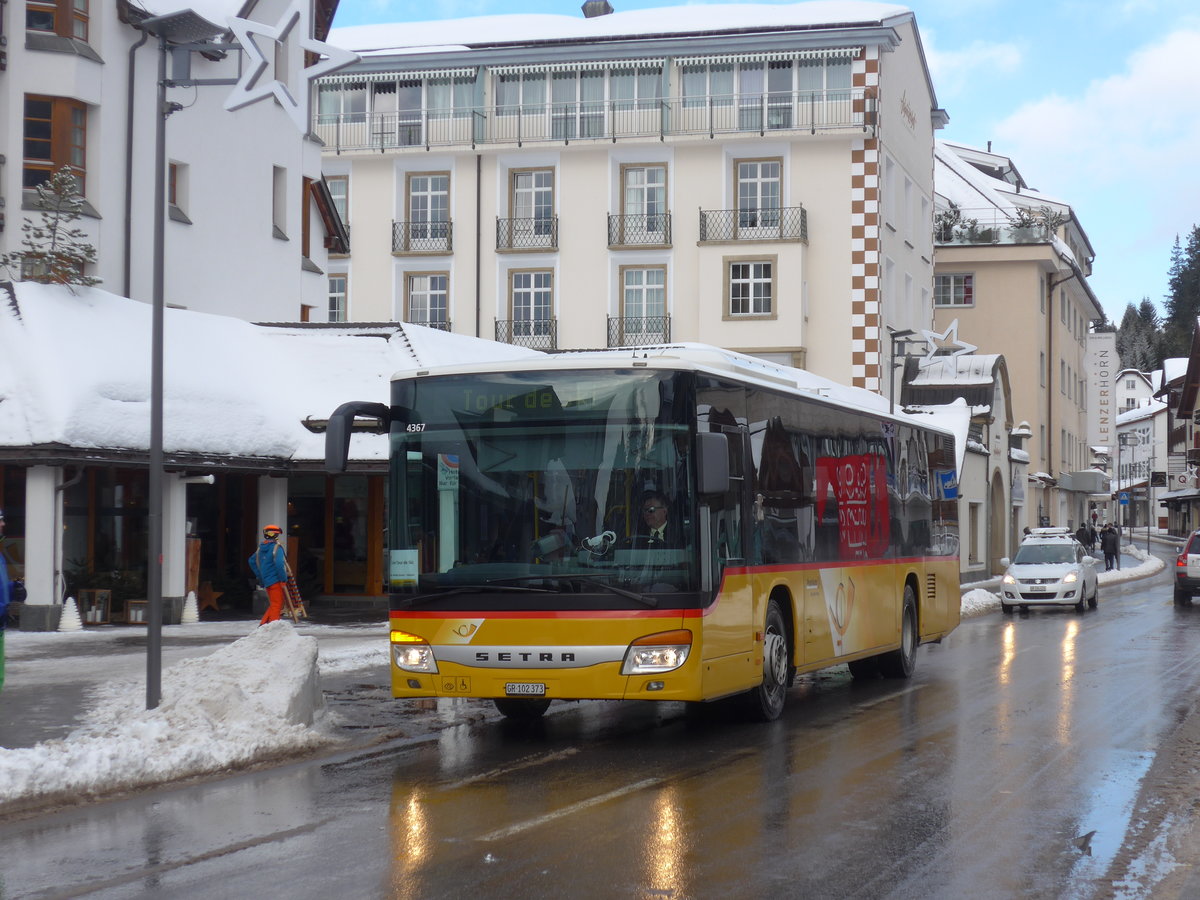 (187'553) - PostAuto Graubnden - GR 102'373 - Setra am 1. Januar 2018 in Lenzerheide, Post