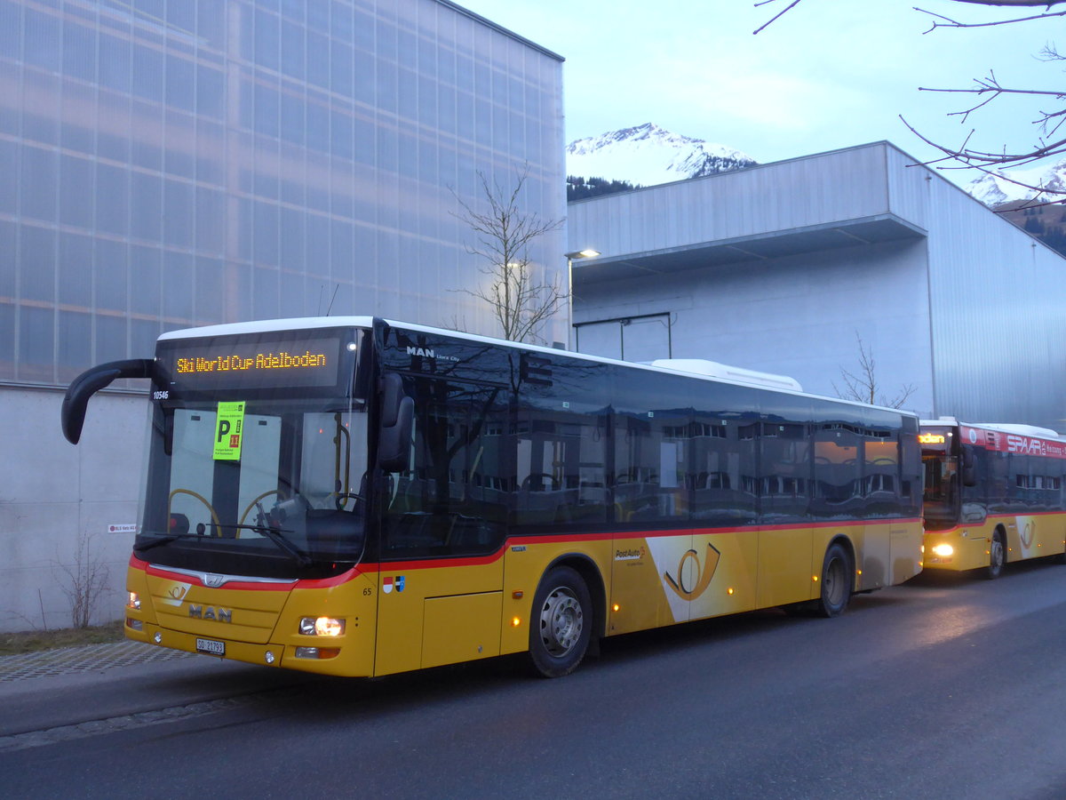 (187'684) - Wyss, Boningen - Nr. 65/SO 21'793 - MAN am 7. Januar 2018 beim Bahnhof Frutigen