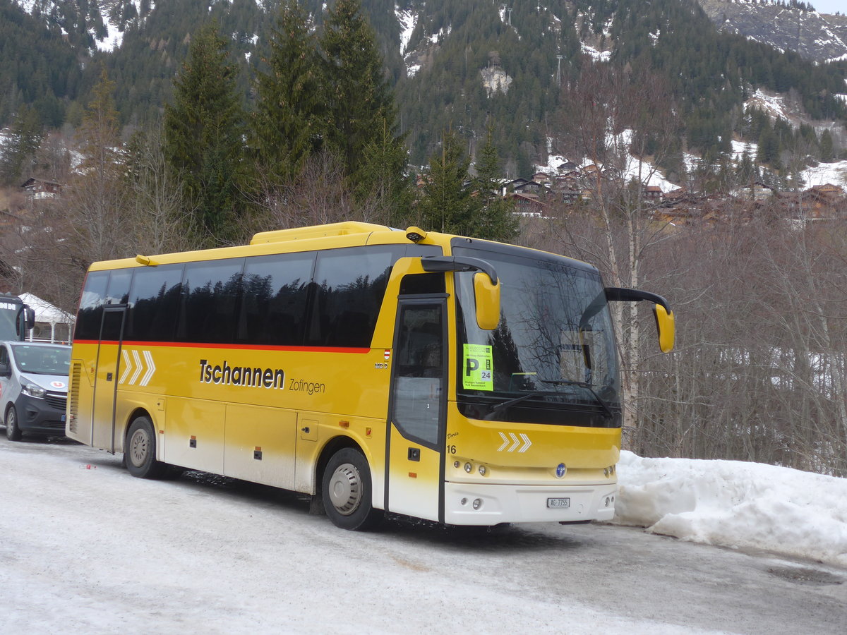 (187'746) - Tschannen, Zofingen - Nr. 16/AG 7755 - Temsa am 7. Januar 2018 in Adelboden, ASB